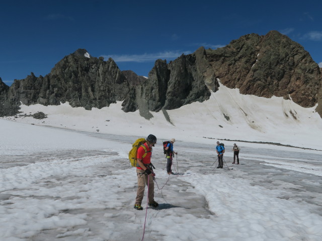 J&ouml;rg, Thorsten, Dirk und Klaus am Alpeiner Ferner (30. Juli)