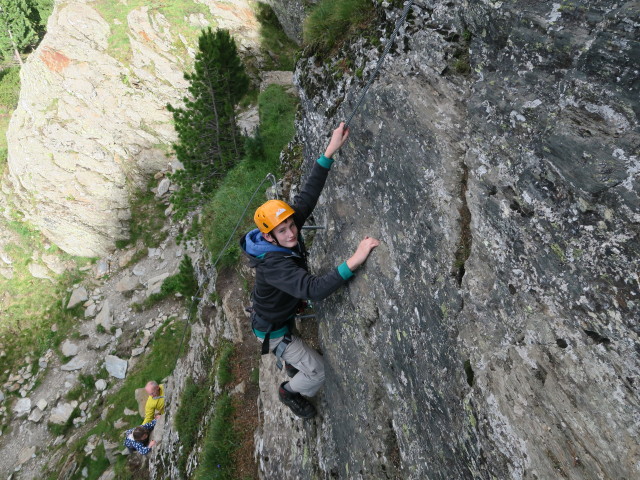 Murmele-Klettersteig: Jakob in der Sektion I (6. Aug.)