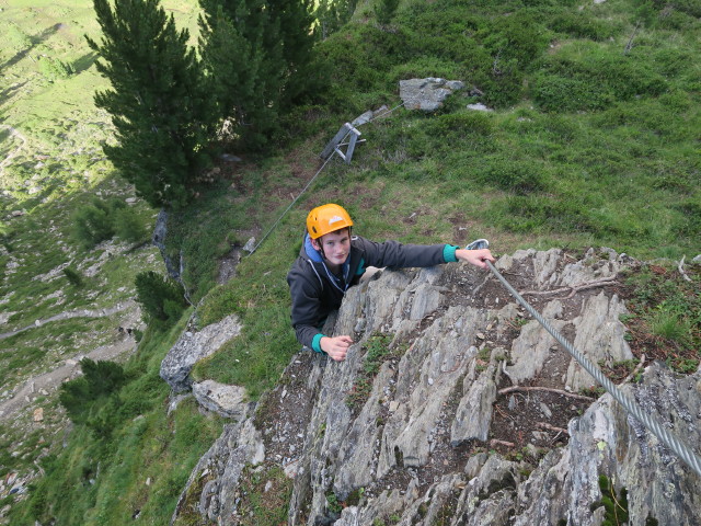 Murmele-Klettersteig: Jakob in der Sektion III (6. Aug.)