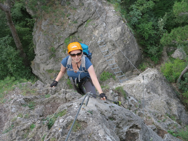 Sabine nach der Seilbr&uuml;cke