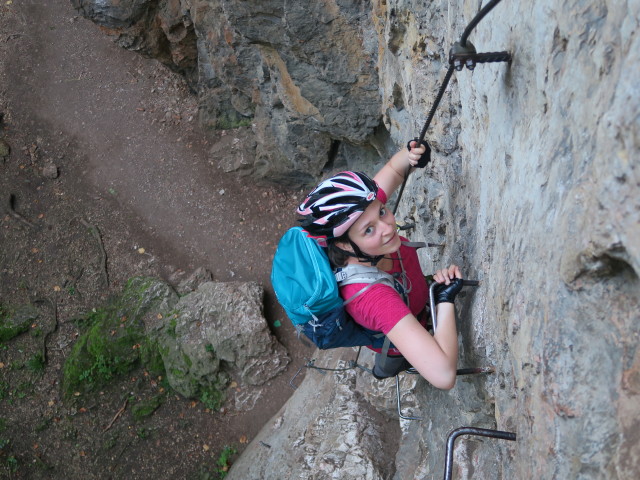 W&auml;hringer Klettersteig: Sabine im Einstieg