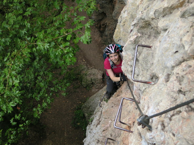 W&auml;hringer Klettersteig: Sabine im Einstieg