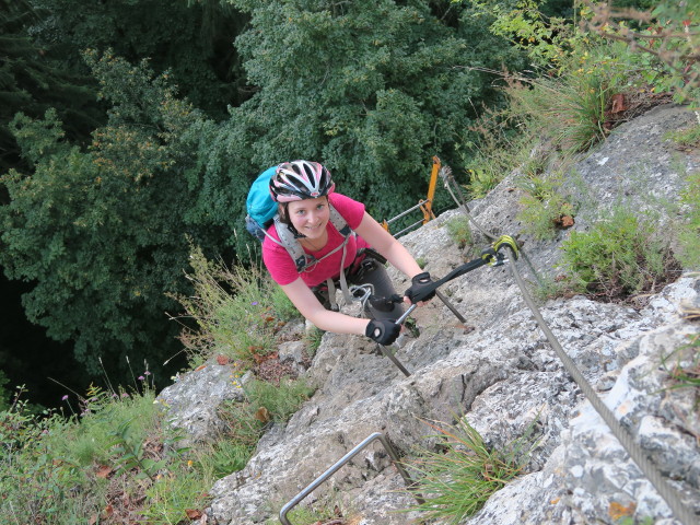 W&auml;hringer Klettersteig: Sabine nach der Leiter