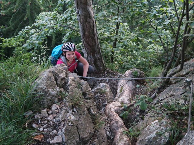 W&auml;hringer Klettersteig: Sabine im Ausstieg