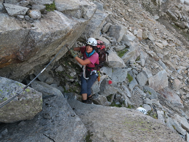 Gudrun am Weg 512 zwischen Kuchelmooskar und Gamsscharte (28. Aug.)