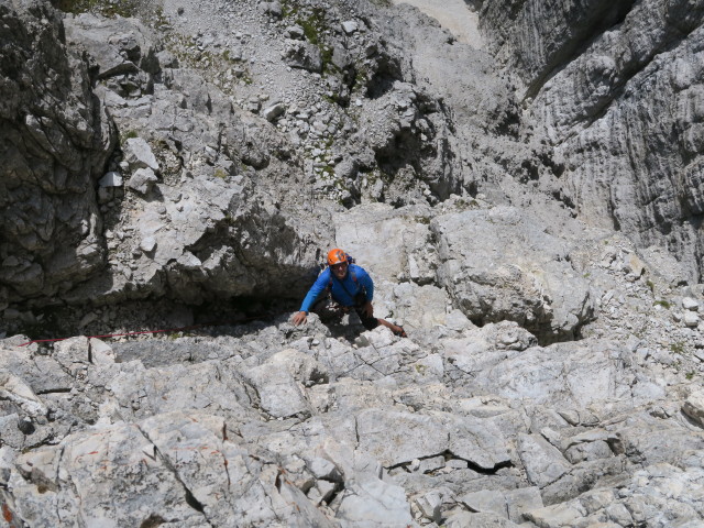 Kleine Zinne-Normalweg: Axel in der 12. Seill&auml;nge