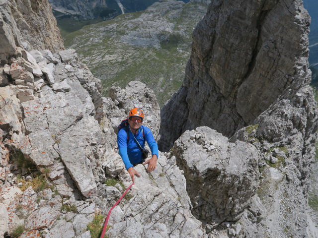 Kleine Zinne-Normalweg: Axel in der 12. Seill&auml;nge