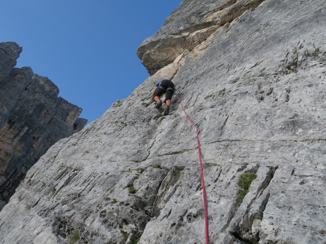 Torre Quarta Bassa-Normalweg: Axel in der 1. Seill&auml;nge