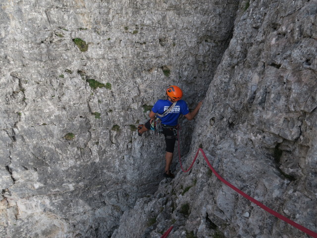 Torre Quarta Alta-Normalweg: Axel in der 1. Seill&auml;nge