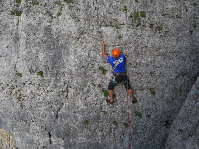 Torre Quarta Alta-Normalweg: Axel in der 1. Seill&auml;nge