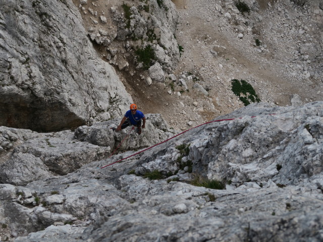 Torre Inglese-Ostwand: Axel in der 1. Seill&auml;nge