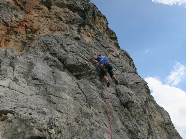 Torre Grande-Normalweg: Axel in der 1. Seill&auml;nge