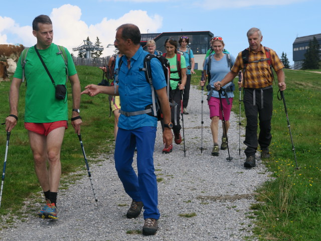 ?, Ralf, Gabriele, Ilka, ?, Johanna und Richard auf der Ehrenbachhöhe (9. Sept.)