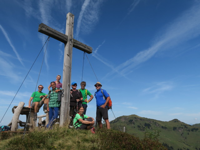Ich, Ralf, Johanna, Gabriele, Ilka, Olaf und Engelbert am Vorgipfel des Gaisbergs (10. Sept.)