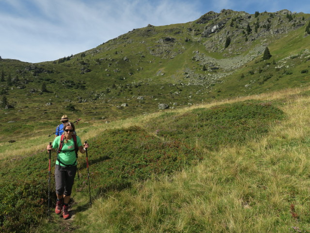 Engelbert und Ilka zwischen Kleiner Gebra und Hochwildalmhütte (10. Sept.)