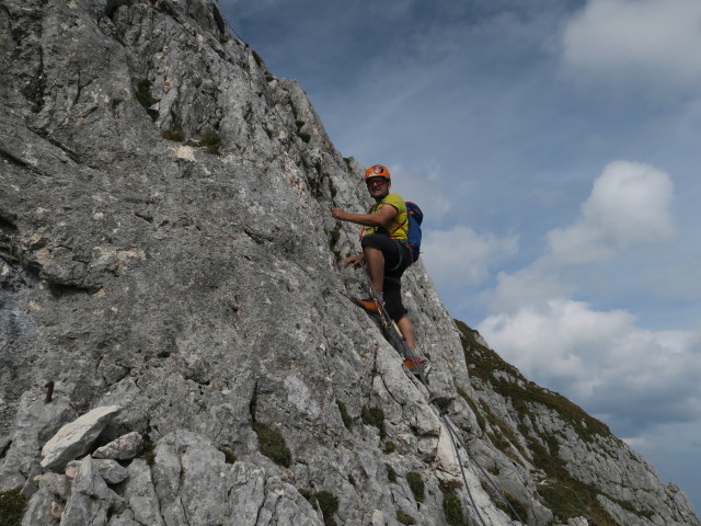 Wagendrischelhorn-Klettersteig: Axel im Ausstieg (1. Okt.)