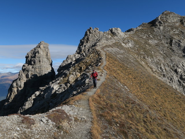 Gudrun zwischen Peilspitze und Kalbenjoch (29. Okt.)