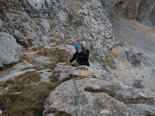 K&ouml;nigschusswand-Klettersteig: Irene im oberen Teil