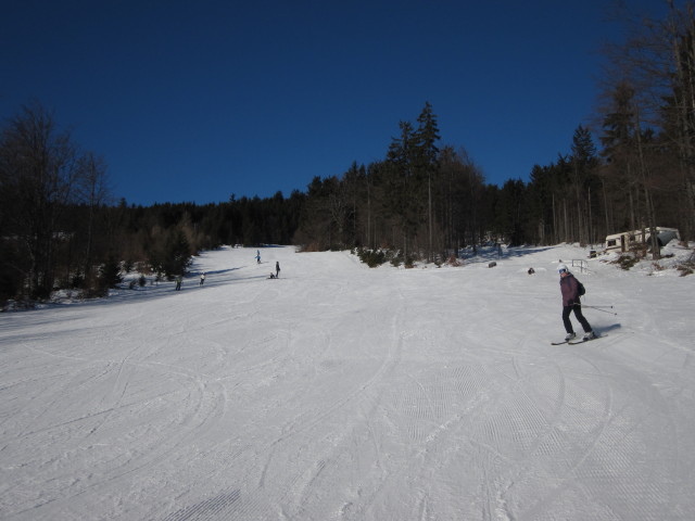 Sabine auf der Schneidabfahrt