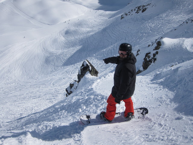 Markus neben der Zamang-Skiroute