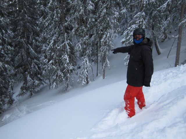 Markus neben der Piste Montalbert (6. März)