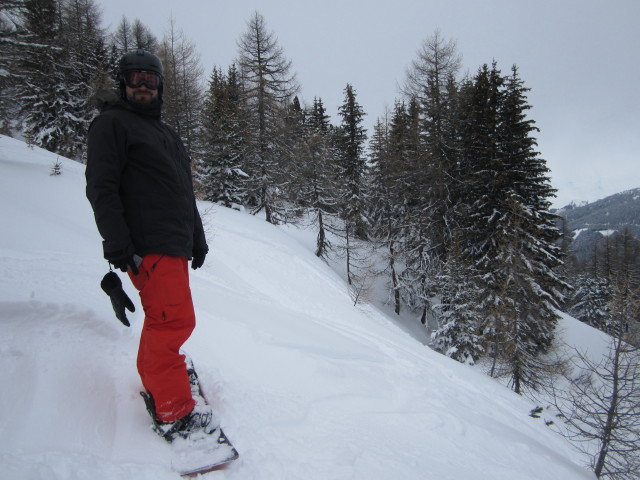 Markus unter dem Télésiège Plan des Violettes (8. März)