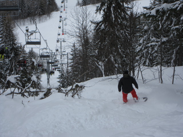 Markus unter dem Télésiège Plan des Violettes (8. März)