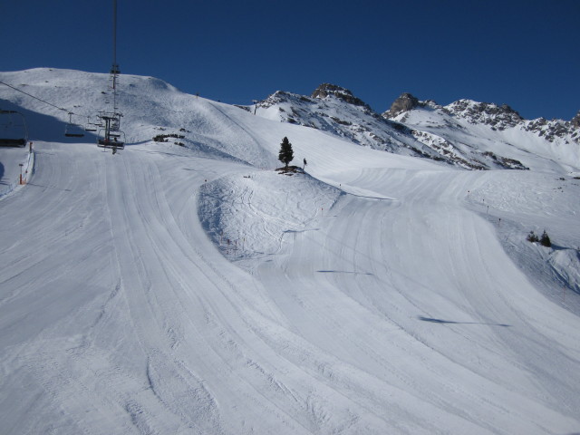 Zirmach-Abfahrt von der Sennjochbahn aus