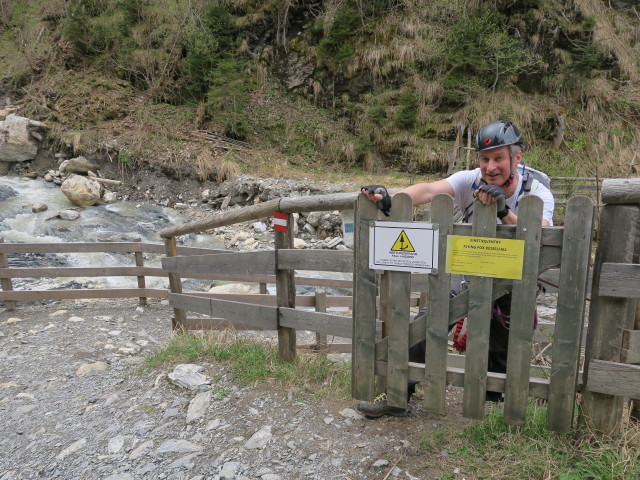 Kesselfall-Klettersteig: Erich beim Ausstieg