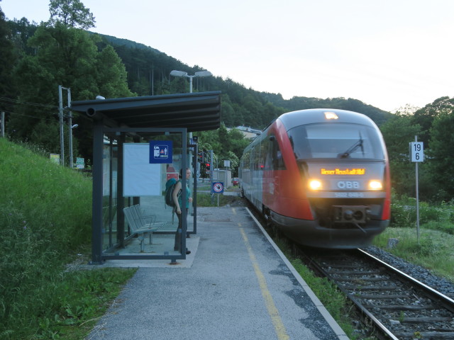 Sabine im Bahnhof Waldegg-Dürnbach, 372 m