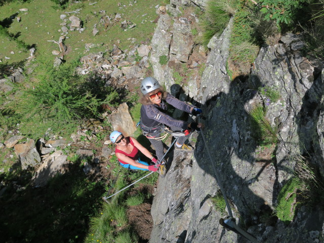 Kölnbrein-Klettersteig: Edith und Irmgard im linken Einstieg