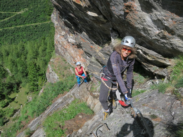 Kölnbrein-Klettersteig: Edith und Irmgard im oberen Abschnitt