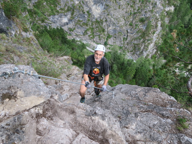 Endorphine-Klettersteig: Josef im oberen Teil