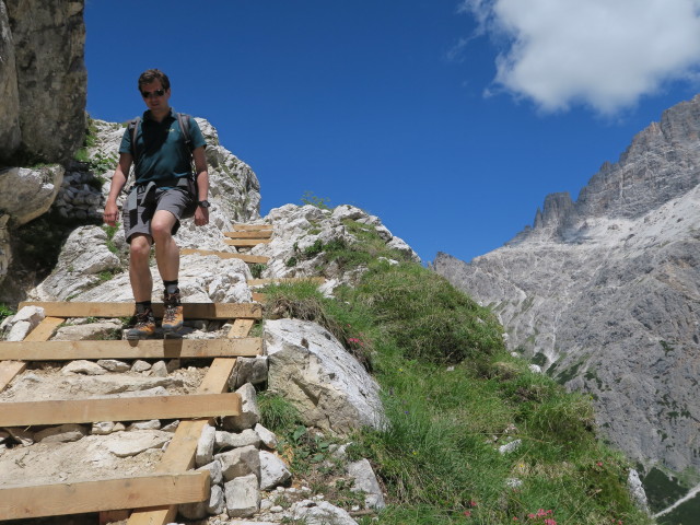 Ronald am Weg 103 zwischen Zsigmondy-Hütte und Altensteiner Tal (16. Juli)