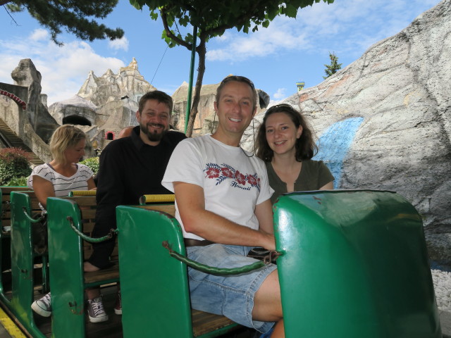 Markus, ich und Sabine in der Hochschaubahn
