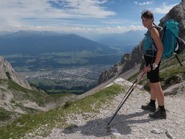 Larissa am Goetheweg zwischen Mandlscharte und Arzler Scharte (29. Juli)
