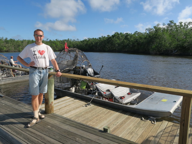 Ich in Jungle Erv's Airboats in Everglades City (14. Nov.)