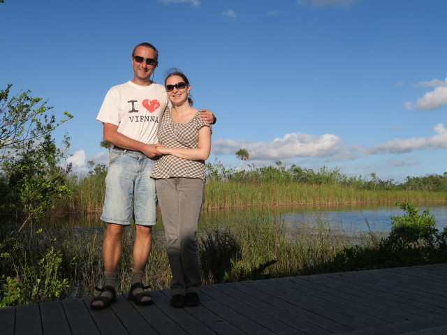 Ich und Sabine beim Ernest F. Coe Visitor Center im Everglades National Park (14. Nov.)