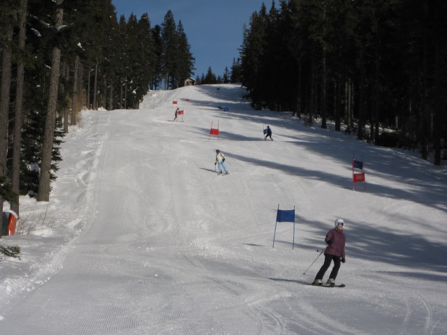 Mama und Sabine auf der Steinwandabfahrt