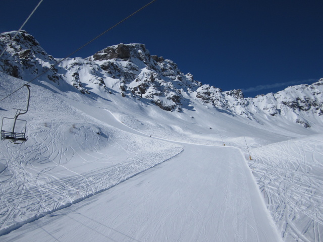 Piste 'Padon' vom Sessellift Padon 1 aus (21. März)