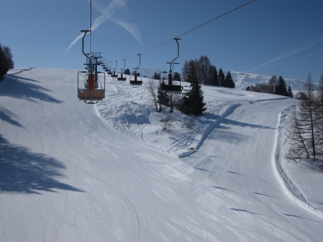 Piste 'Steger' vom Sessellift Steger - Dellai aus (25. März)