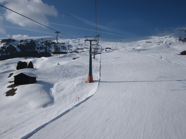 Piste 'Fermeda' vom Sessellift 'Fermeda' aus (25. März)