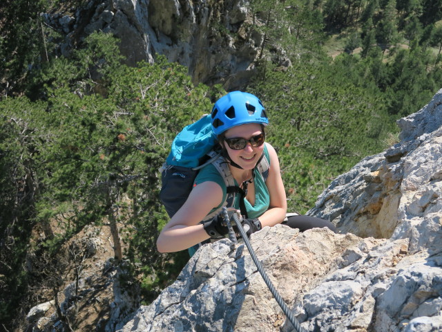 Gebirgsvereins-Klettersteig: Sabine in der Pannoniawand