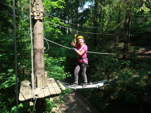 Kletterwald Buchenberg: Sabine im Parcours 'Buchfink'