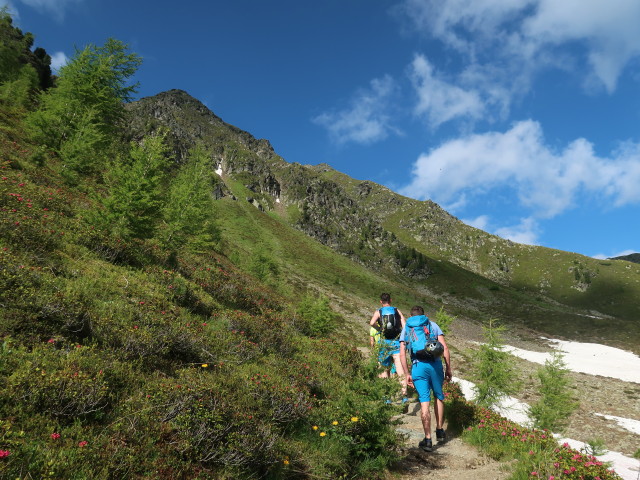 Sigrid, Christian und Daniel am Weg 27 zwischen Michlreis-Alm und Speikboden