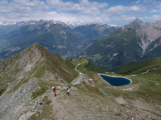 Marion, Erich, Sonja, Frank, Michaela, Josef und Ulrike zwischen Bunköpfl und Rotenkogel