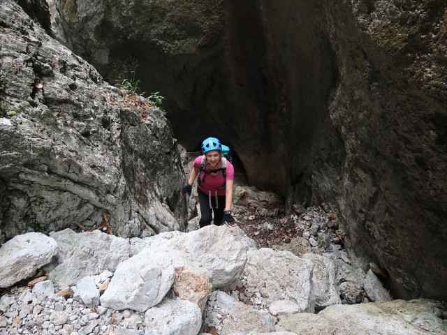Sabine in der Weichtalklamm