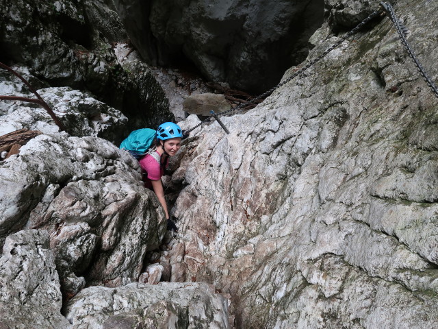 Sabine in der Weichtalklamm