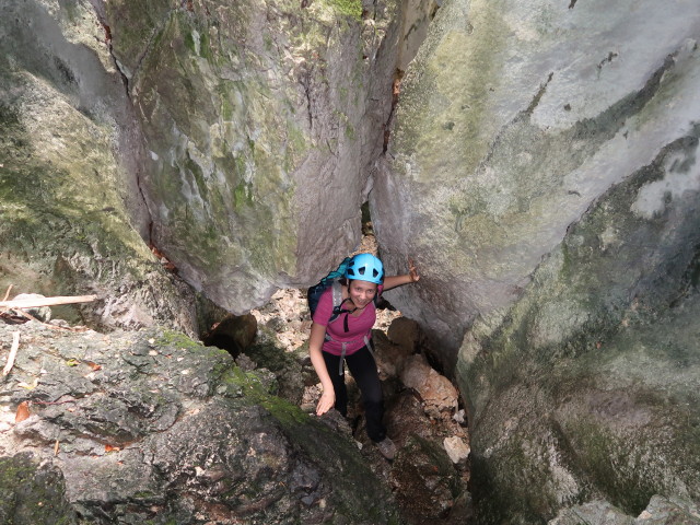 Sabine in der Weichtalklamm