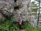 Turmstein-Klettersteig: Sabine im Einstieg